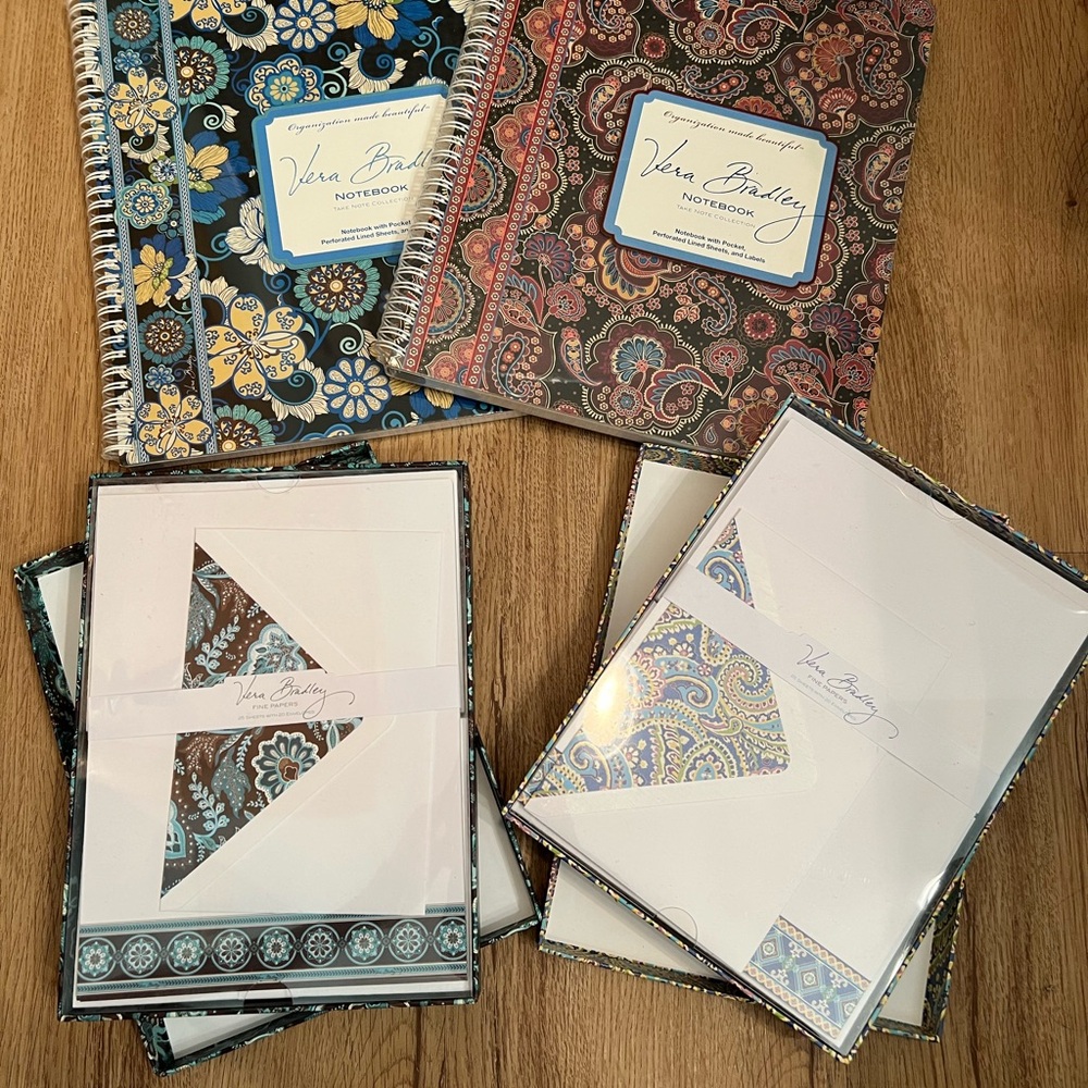 Vera Bradley Lot-Includes (2) Notebooks and (2) Fine Papers Stationary